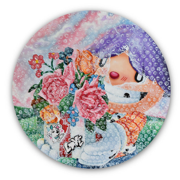 Flowers for you wrapped in a bubble