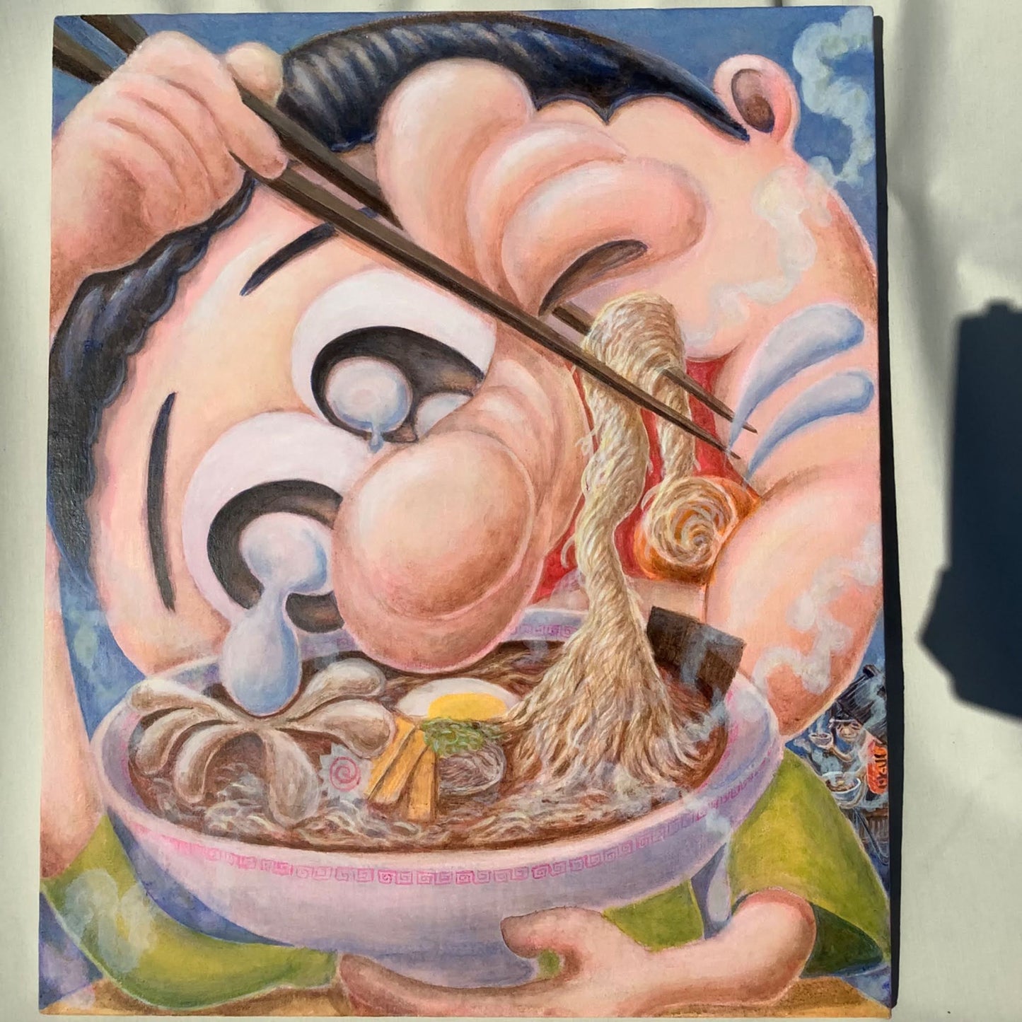 ジャガ一郎 Jagaichiro「ラーメンを食べる少年の成功と挫折の人生に捧げる絵画 /A painting dedicated to the successes and failures of the ramen-eating boy's life」