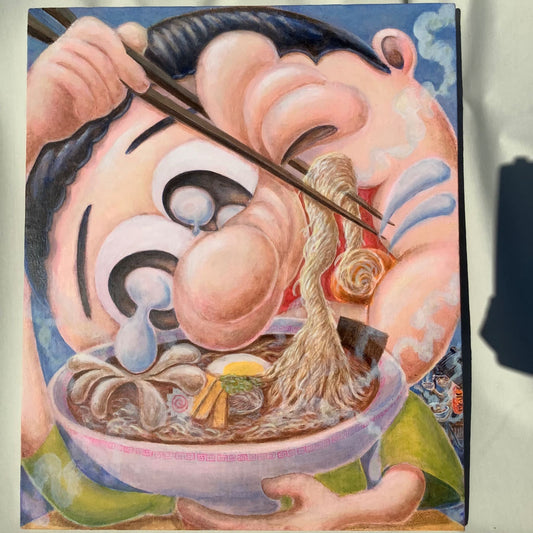 ジャガ一郎 Jagaichiro「ラーメンを食べる少年の成功と挫折の人生に捧げる絵画 /A painting dedicated to the successes and failures of the ramen-eating boy's life」