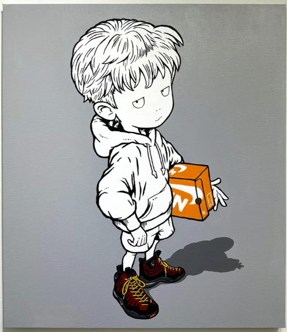 ATSUSHI MAEDA「Tosen shonen_026」Original Acrylic Painting in Color