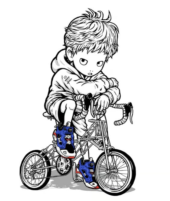 ATSUSHI MAEDA「Tosen shonen_041」Original Color Painting with Black Marker