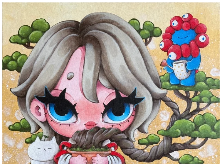 EXPO2025 Artwork JINJIN BONSAI with myaku myaku(Daisy)