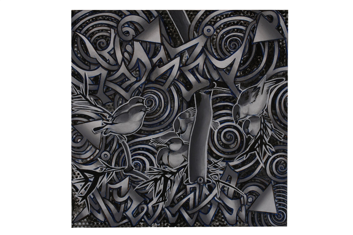 【63-07. Jagaichiro】Bird-and-Flower Painting ~ playing sparrow